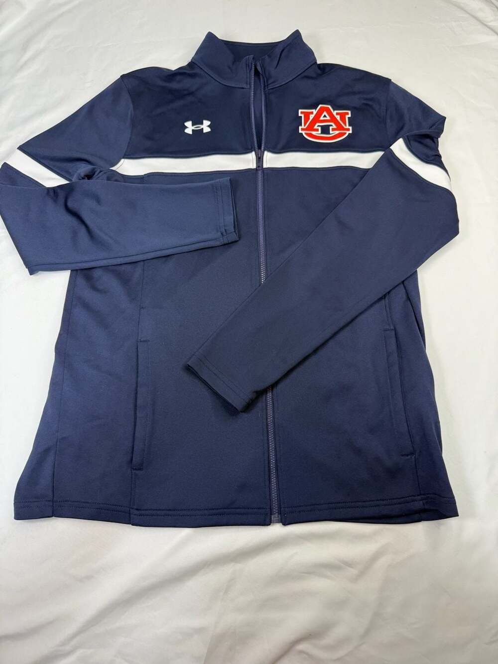 Under Armour Auburn Tigers Zip Jacket Size Small Navy Blue